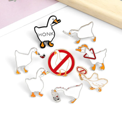 Cute Letter Goose Alloy Stoving Varnish Unisex Brooches