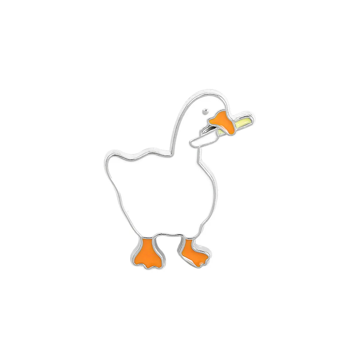 Cute Letter Goose Alloy Stoving Varnish Unisex Brooches