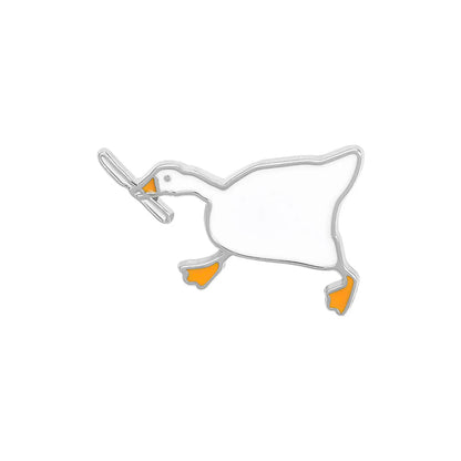 Cute Letter Goose Alloy Stoving Varnish Unisex Brooches