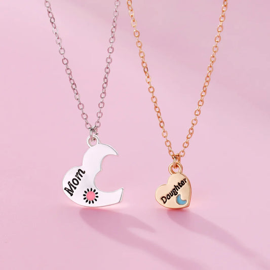 Cute Letter Moon Heart Shape Alloy Plating Mother'S Day Unisex Pendant Necklace