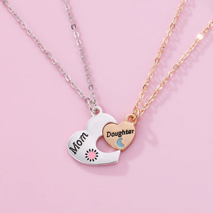 Cute Letter Moon Heart Shape Alloy Plating Mother'S Day Unisex Pendant Necklace