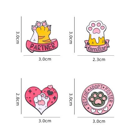 Cute Letter Paw Print Alloy Enamel Stoving Varnish Kid'S Brooches