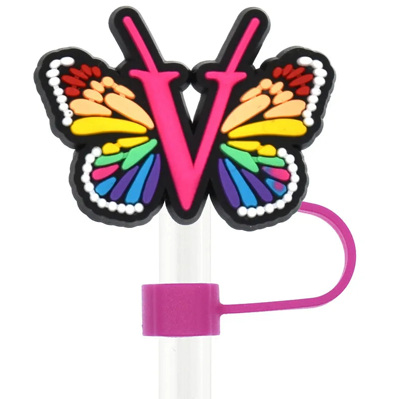 Cute Letter Pvc Straw Decorative Cap 1 Piece