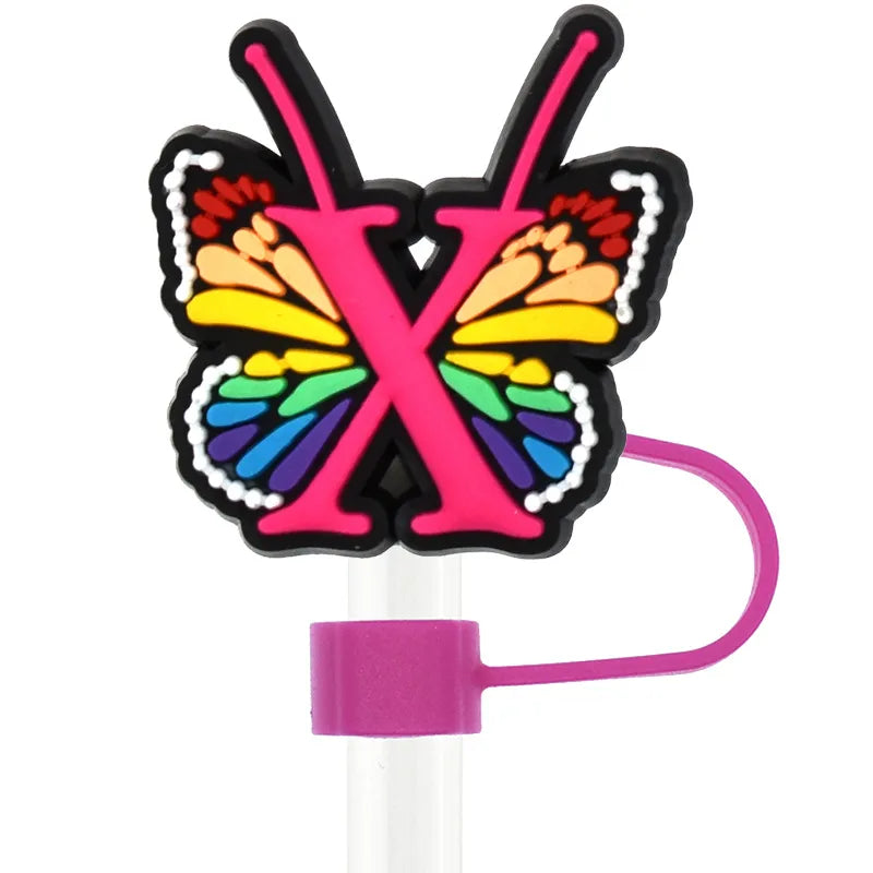 Cute Letter Pvc Straw Decorative Cap 1 Piece