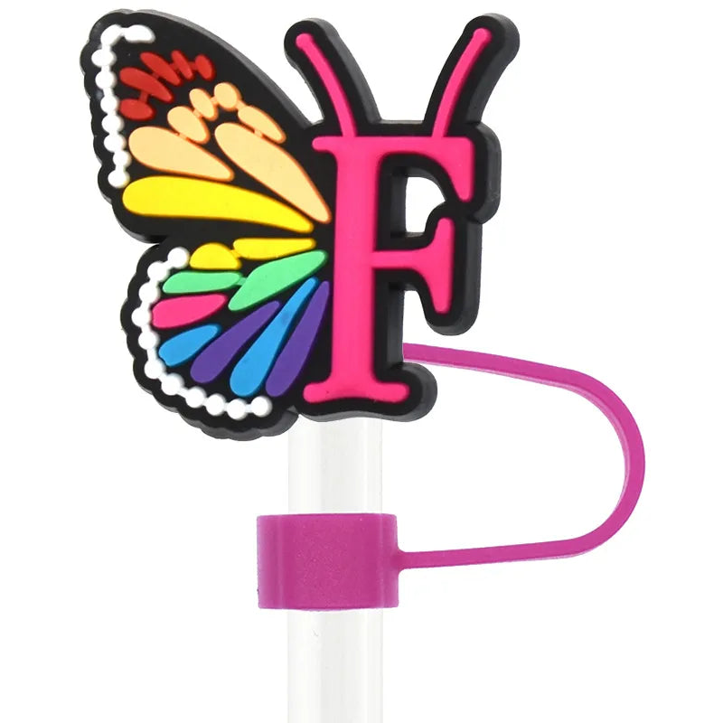 Cute Letter Pvc Straw Decorative Cap 1 Piece