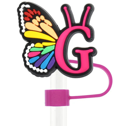 Cute Letter Pvc Straw Decorative Cap 1 Piece