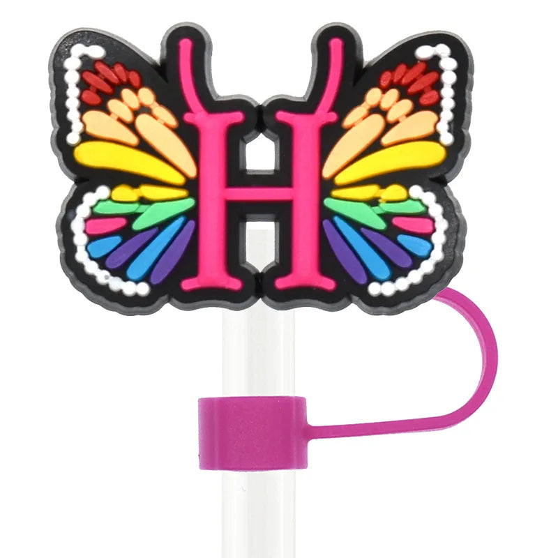 Cute Letter Pvc Straw Decorative Cap 1 Piece