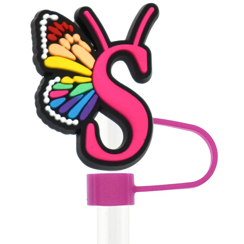 Cute Letter Pvc Straw Decorative Cap 1 Piece