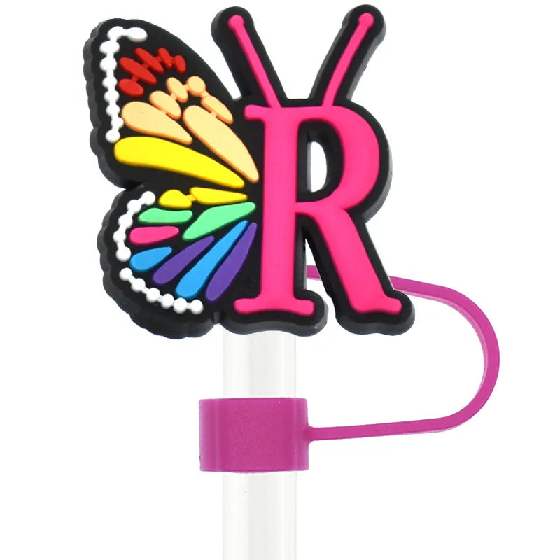 Cute Letter Pvc Straw Decorative Cap 1 Piece