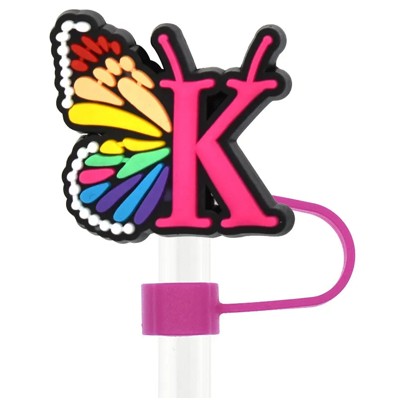 Cute Letter Pvc Straw Decorative Cap 1 Piece