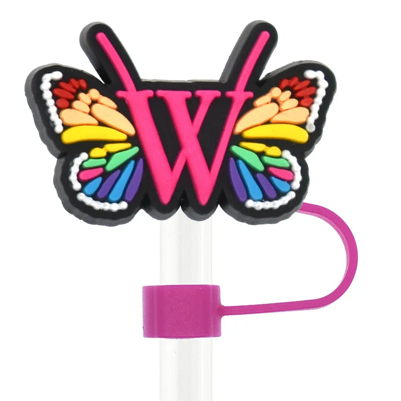 Cute Letter Pvc Straw Decorative Cap 1 Piece