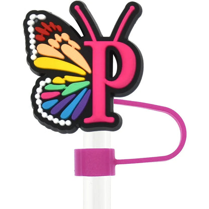 Cute Letter Pvc Straw Decorative Cap 1 Piece