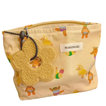 Cute Little Bear Canvas Square Makeup Bags