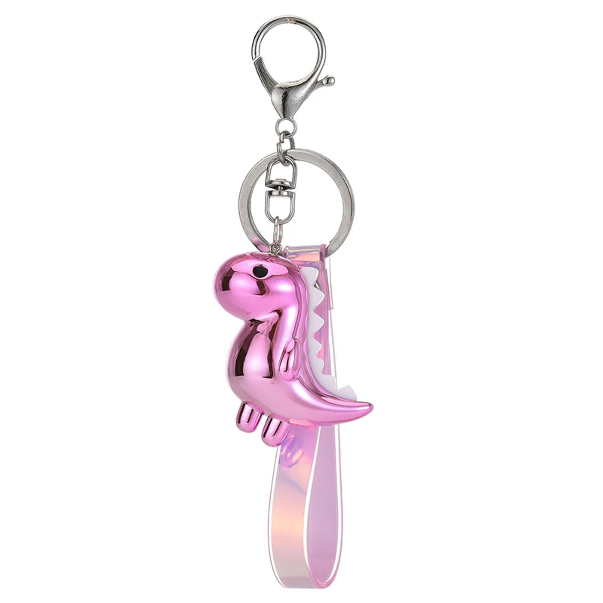 Cute Little Dinosaur Doll Acrylic Key Pendant Leather Cord Keychain