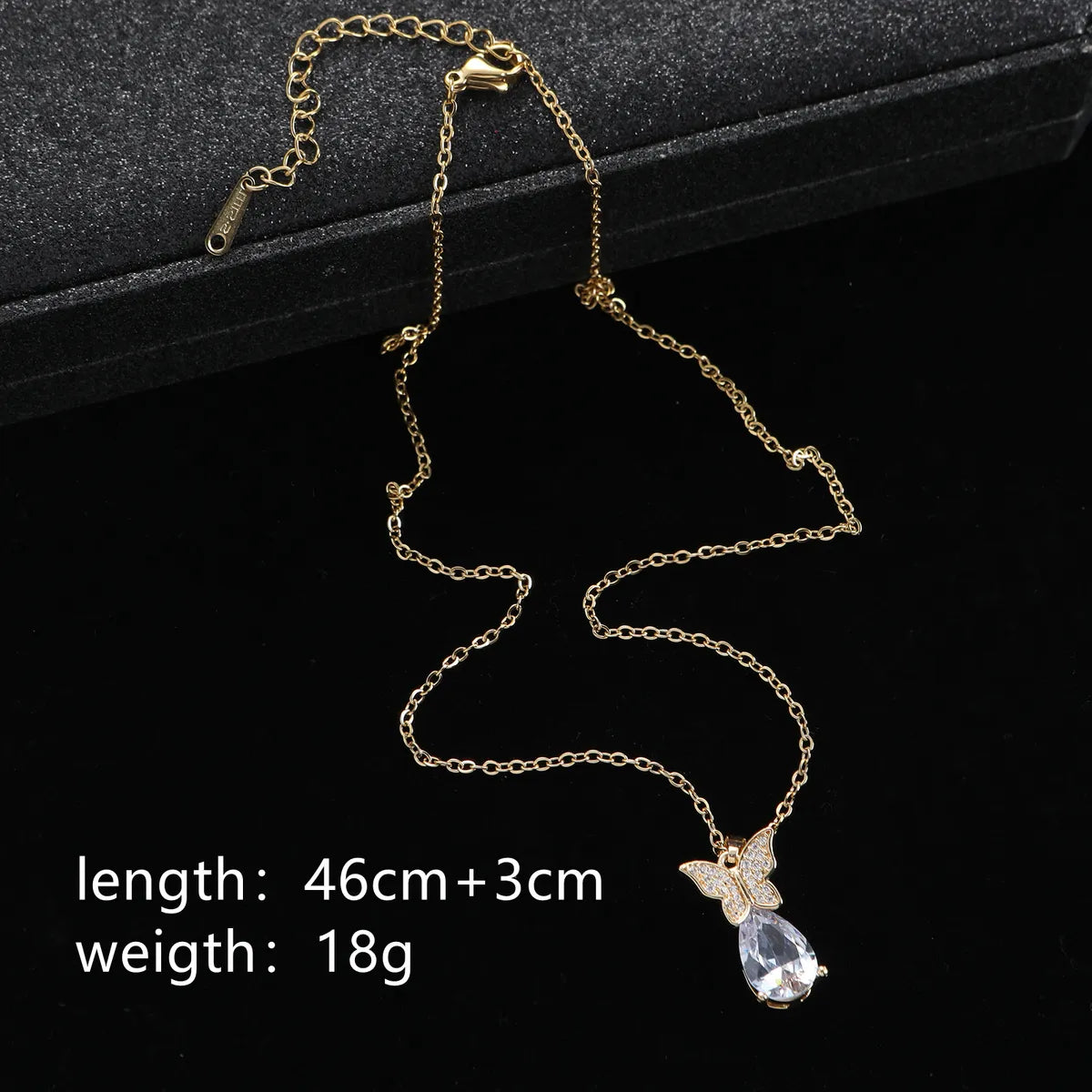 Cute Luxurious Wedding Animal Stainless Steel Titanium Steel Inlay Artificial Gemstones Pendant Necklace