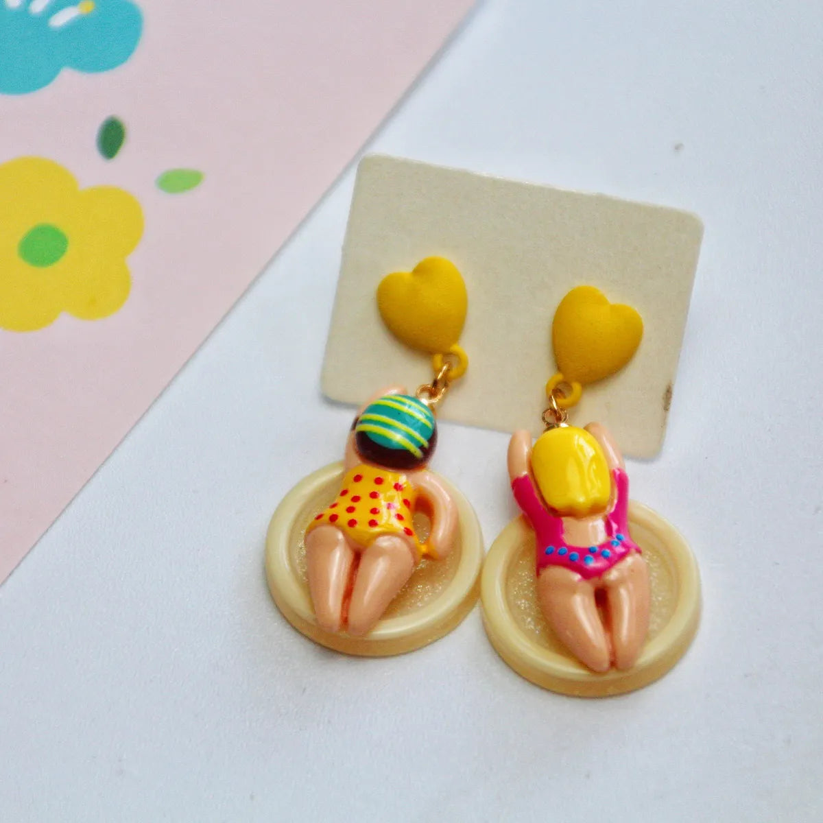 Cute Mermaid Resin Three-dimensional Women's Drop Earrings