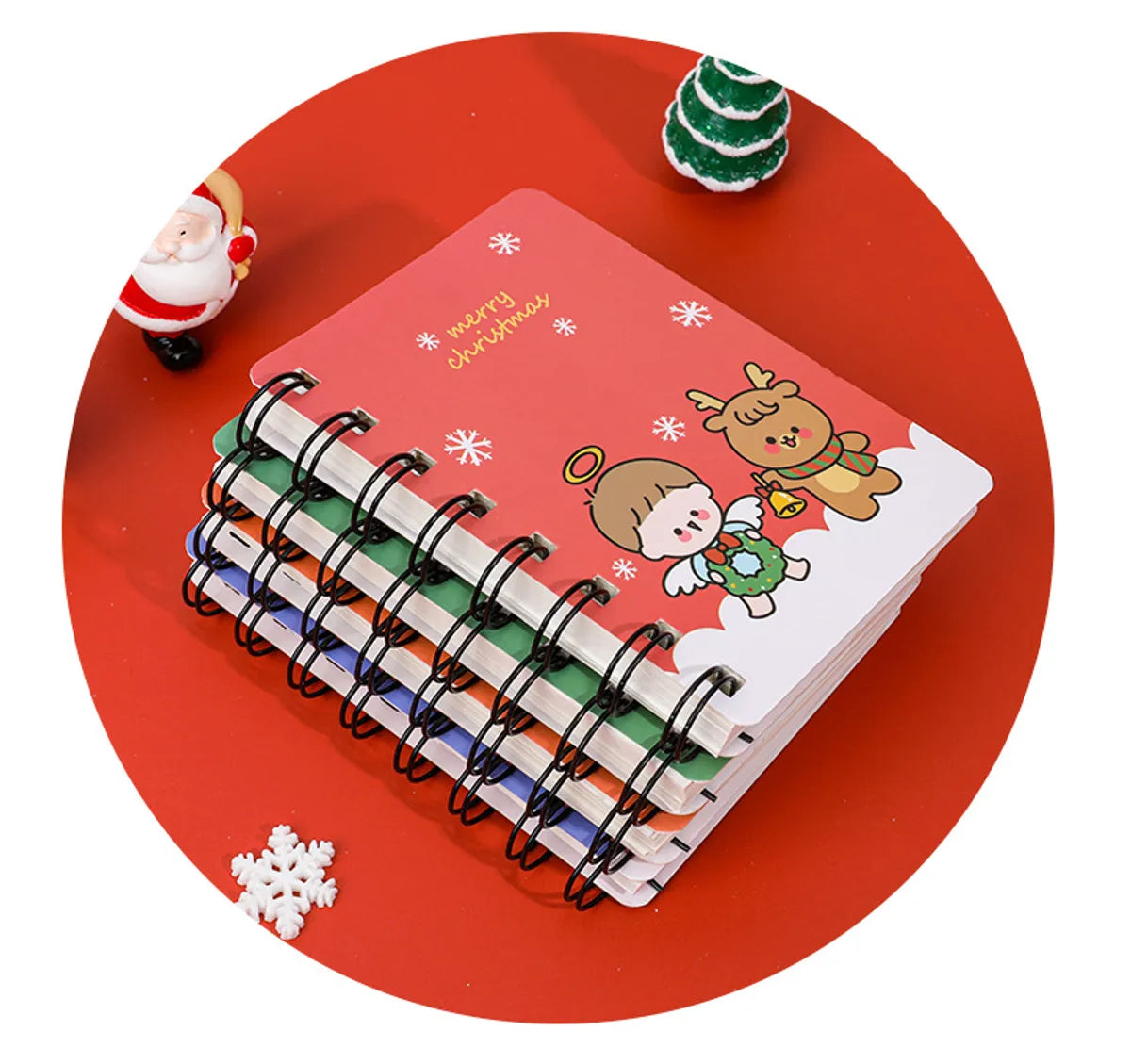 Cute Mini-Portable Student Christmas High Quality Paper Coil Notebook