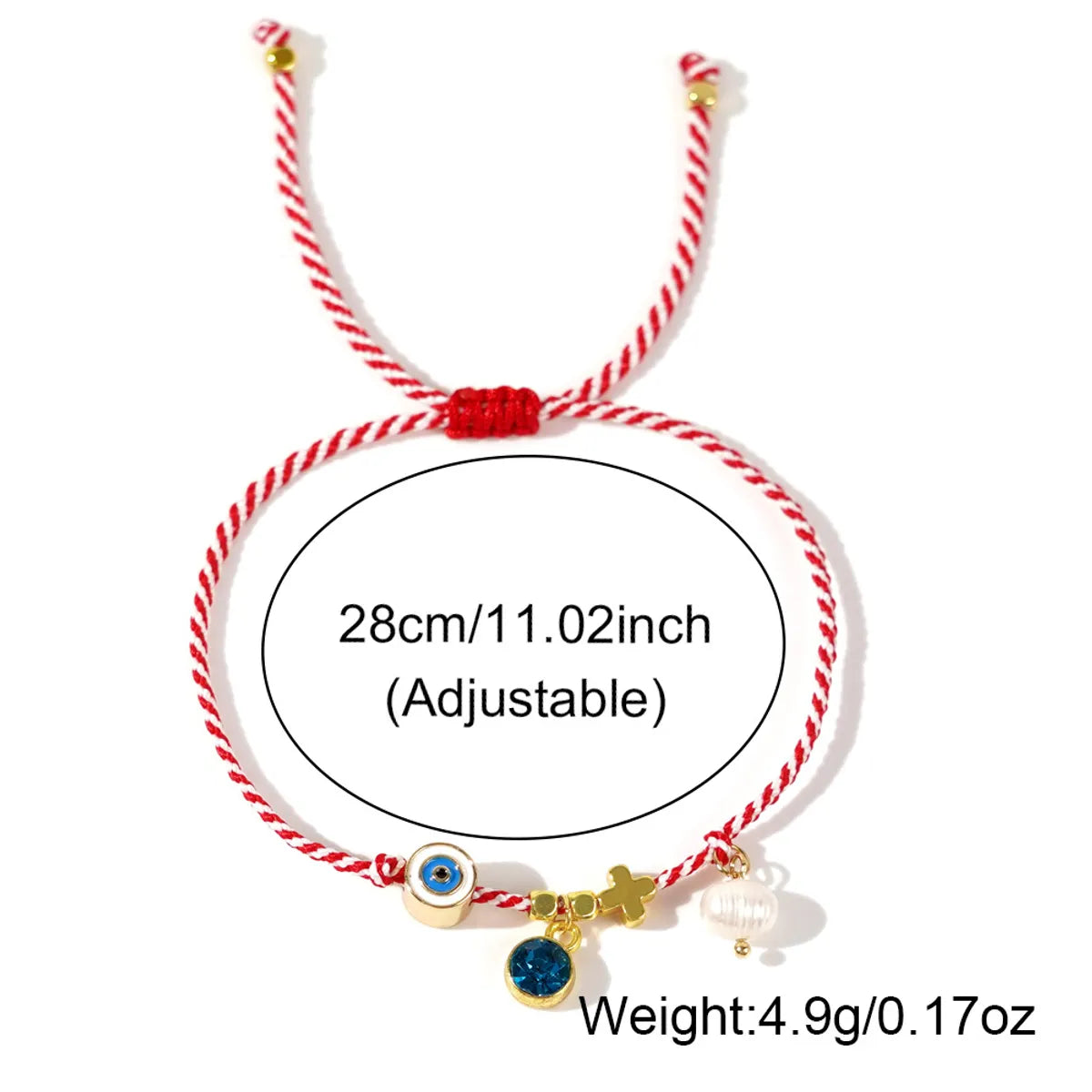 Cute Modern Style Classic Style Geometric Eye Rhinestones Alloy Wholesale Drawstring Bracelets