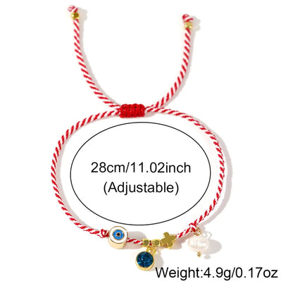 Cute Modern Style Classic Style Geometric Eye Rhinestones Alloy Wholesale Drawstring Bracelets