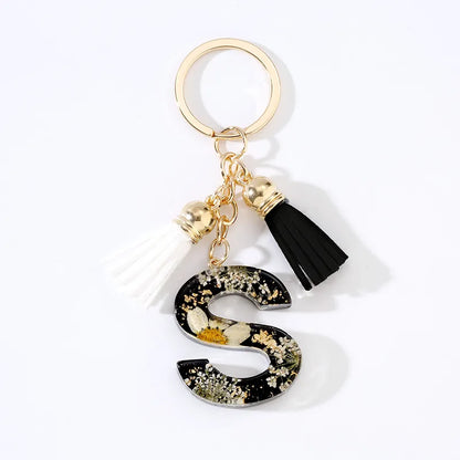 Cute Modern Style Letter Bee Daisy Alloy Resin Epoxy Bag Pendant Keychain