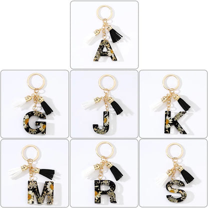 Cute Modern Style Letter Bee Daisy Alloy Resin Epoxy Bag Pendant Keychain