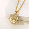 Stainless Steel 18K Gold Plated Cute Modern Style Plating Inlay Smile Face Zircon Pendant Necklace