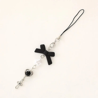 Cute Modern Style Sweet Star Heart Shape Bow Knot Alloy Bag Pendant Mobile Phone Chain Keychain