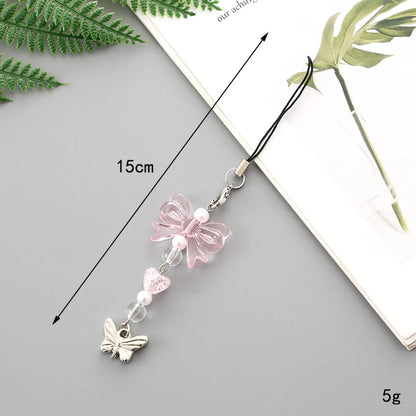 Cute Modern Style Sweet Star Heart Shape Bow Knot Alloy Bag Pendant Mobile Phone Chain Keychain