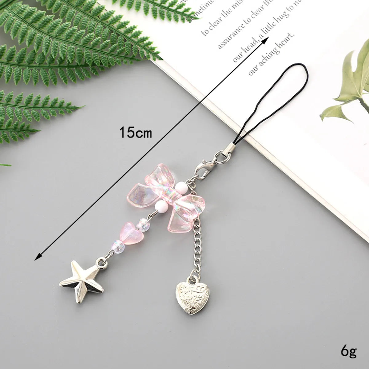 Cute Modern Style Sweet Star Heart Shape Bow Knot Alloy Bag Pendant Mobile Phone Chain Keychain