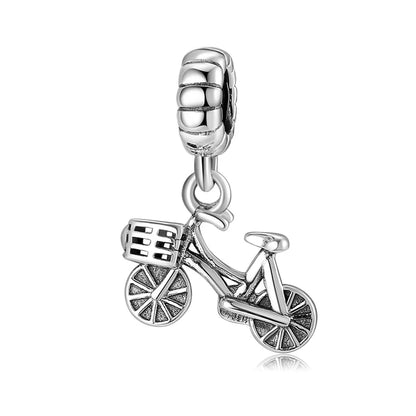 Cute Motorcycle Sterling Silver Inlay Zircon Pendants Jewelry Accessories