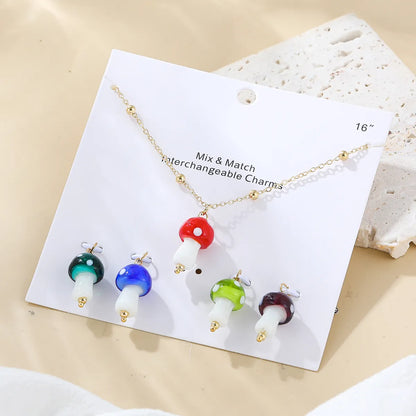 Cute Mushroom Alloy Plating Women's Pendant Necklace