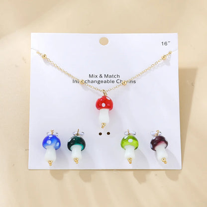 Cute Mushroom Alloy Plating Women's Pendant Necklace