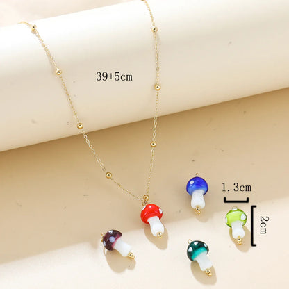 Cute Mushroom Alloy Plating Women's Pendant Necklace