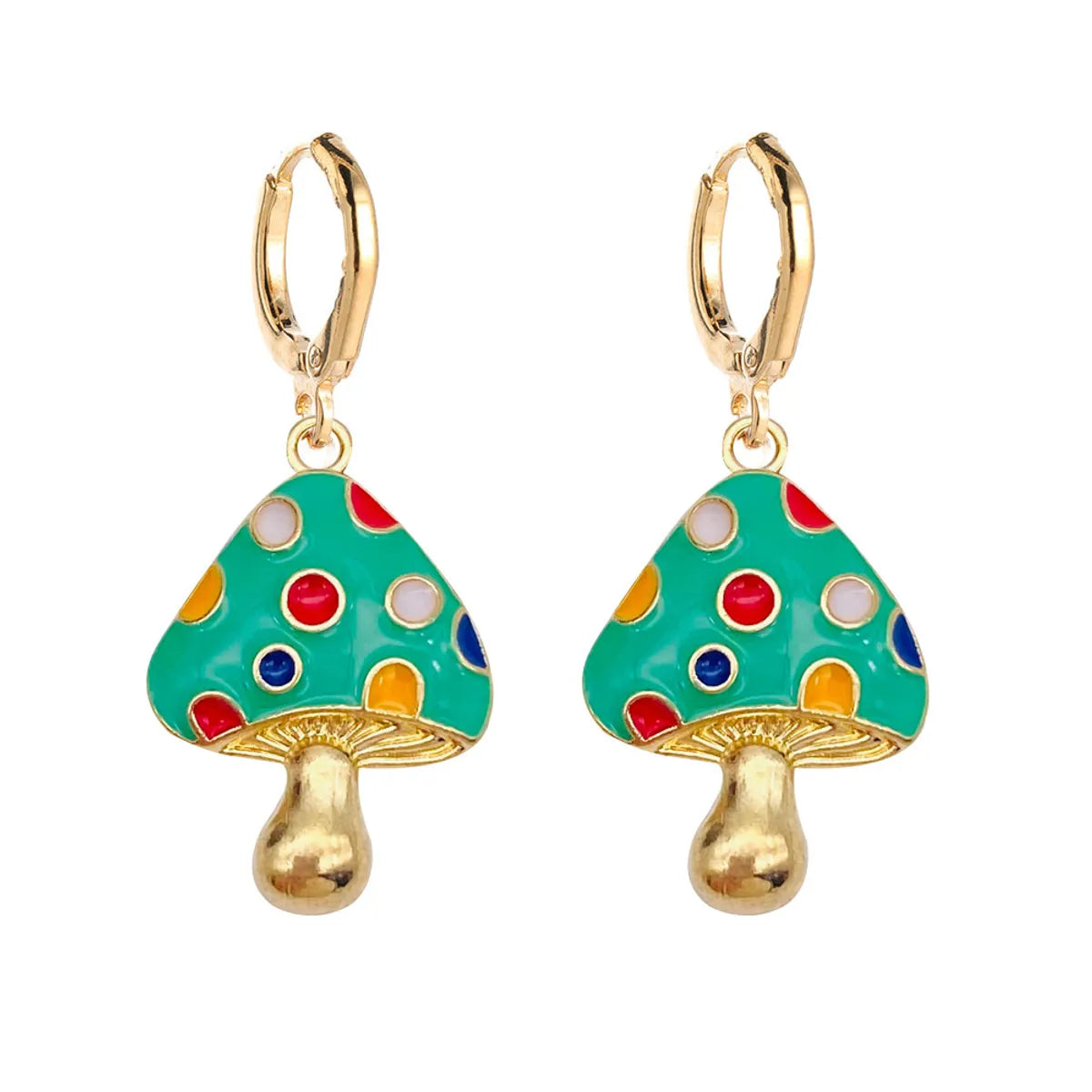 Cute Mushroom Metal Enamel Women's Drop Earrings