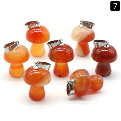 Cute Mushroom Natural Stone Polishing Jewelry Accessories 1 Piece