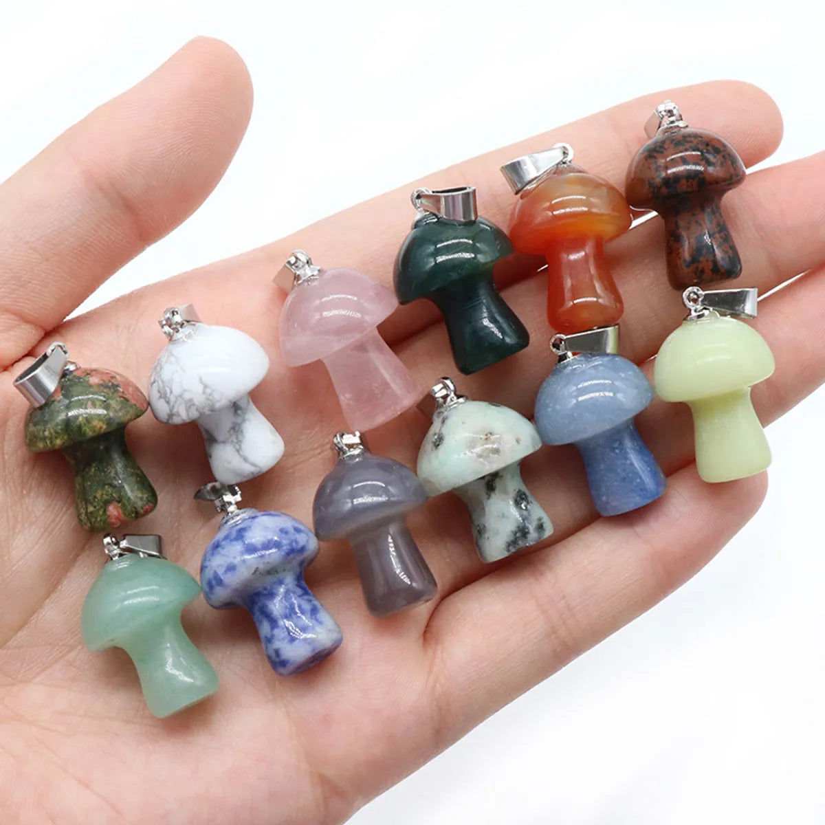 Cute Mushroom Natural Stone Polishing Jewelry Accessories 1 Piece