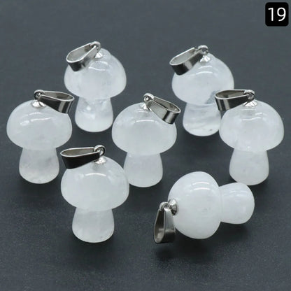 Cute Mushroom Natural Stone Polishing Jewelry Accessories 1 Piece