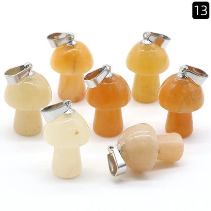 Cute Mushroom Natural Stone Polishing Jewelry Accessories 1 Piece