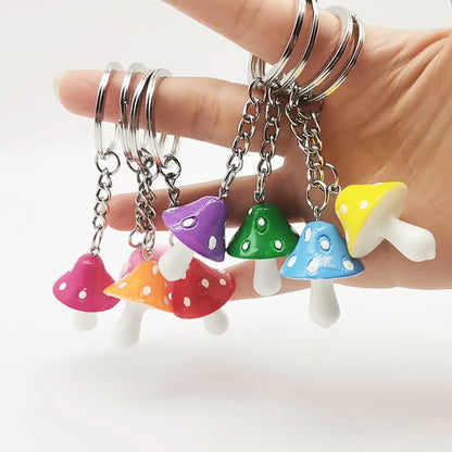 Cute Mushroom Resin Unisex Bag Pendant Keychain