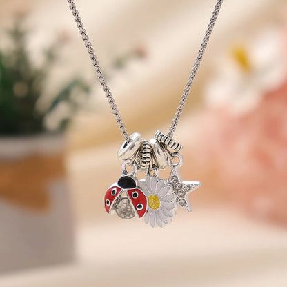 Cute Novelty Sweet Animal Star Heart Shape Rhinestones Alloy Titanium Steel Wholesale Pendant Necklace