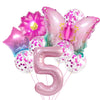 Cute Number Flower Butterfly Aluminum Film Birthday Balloons