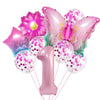 Cute Number Flower Butterfly Aluminum Film Birthday Balloons