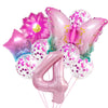 Cute Number Flower Butterfly Aluminum Film Birthday Balloons