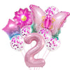 Cute Number Flower Butterfly Aluminum Film Birthday Balloons