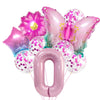 Cute Number Flower Butterfly Aluminum Film Birthday Balloons