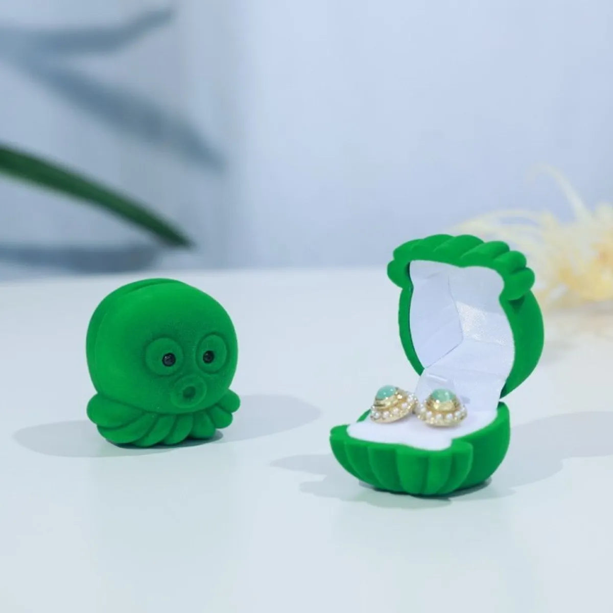 Cute Octopus Plastic + Flocking Jewelry Boxes