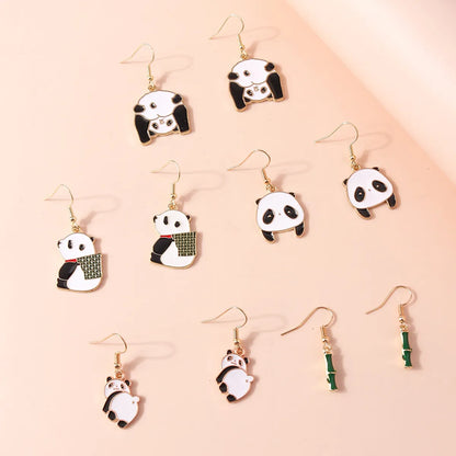 Cute Panda Alloy Plating Earrings