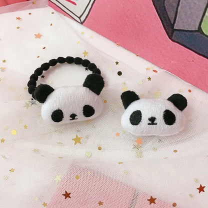 Cute Panda Plush Handmade Hair Clip Hair Tie Brooches 1 Piece