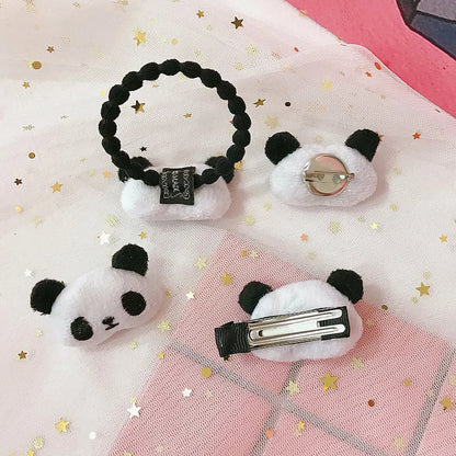 Cute Panda Plush Handmade Hair Clip Hair Tie Brooches 1 Piece