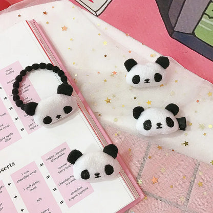 Cute Panda Plush Handmade Hair Clip Hair Tie Brooches 1 Piece